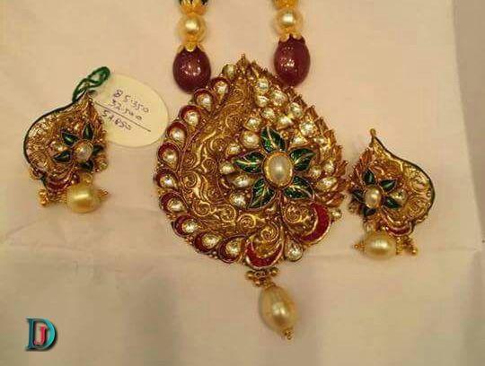 New and Latest Design of Rajasthani Desi gold kundan Gala-Pendal 