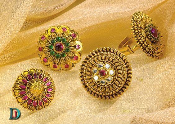 New and Latest Design of Rajasthani Desi gold kundan Ladies-Ring 