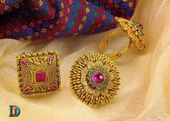 New and Latest Design of Rajasthani Desi gold kundan Ladies-Ring 