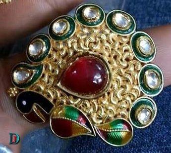 New and Latest Design of Rajasthani Desi gold kundan Ladies-Ring 