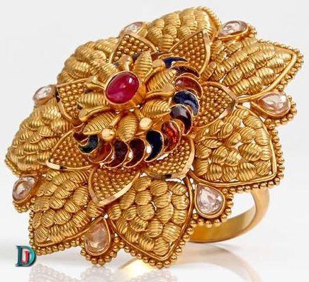 New and Latest Design of Rajasthani Desi gold kundan Ladies-Ring 