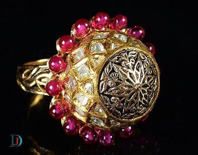 New and Latest Design of Rajasthani Desi gold kundan Ladies-Ring 