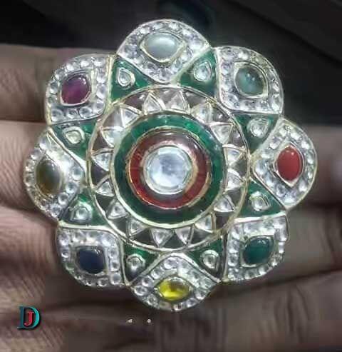 New and Latest Design of Rajasthani Desi gold kundan Ladies-Ring 