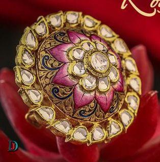 New and Latest Design of Rajasthani Desi gold kundan Ladies-Ring 