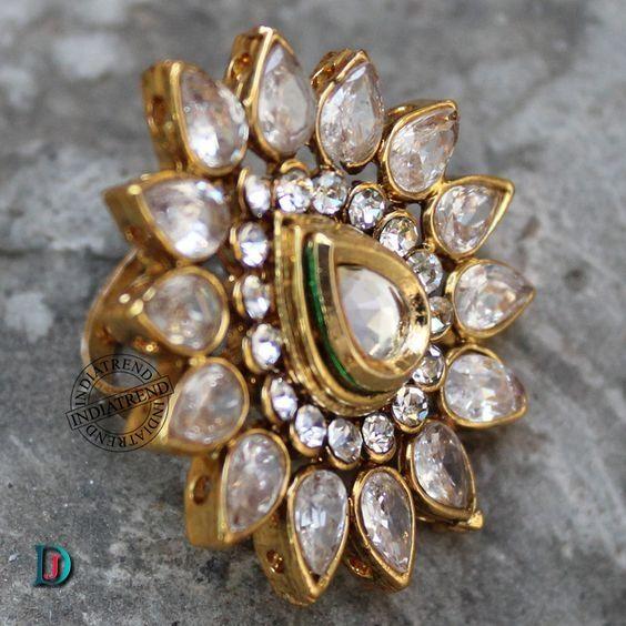 New and Latest Design of Rajasthani Desi gold kundan Ladies-Ring 