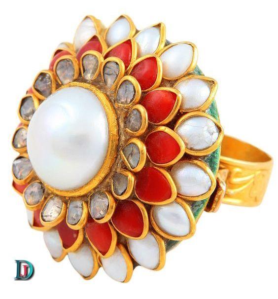 New and Latest Design of Rajasthani Desi gold kundan Ladies-Ring 