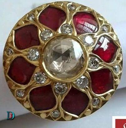 New and Latest Design of Rajasthani Desi gold kundan Ladies-Ring 