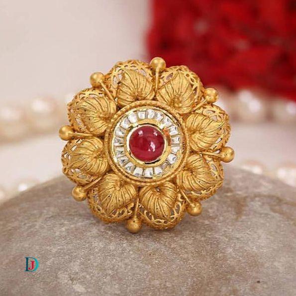 New and Latest Design of Desi Indian Rajasthani Gold Ladies-Ring 