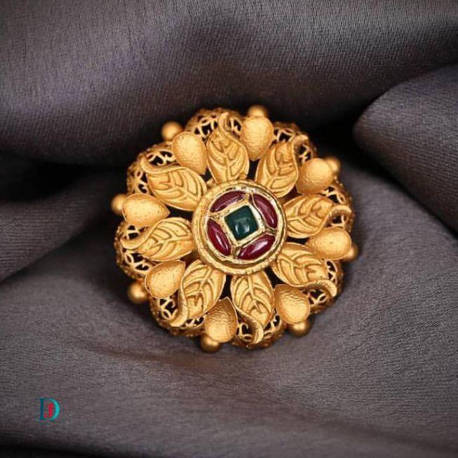 New and Latest Design of Desi Indian Rajasthani Gold Ladies-Ring 