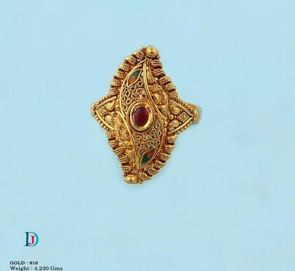 New and Latest Design of Desi Indian Rajasthani Gold Ladies-Ring 