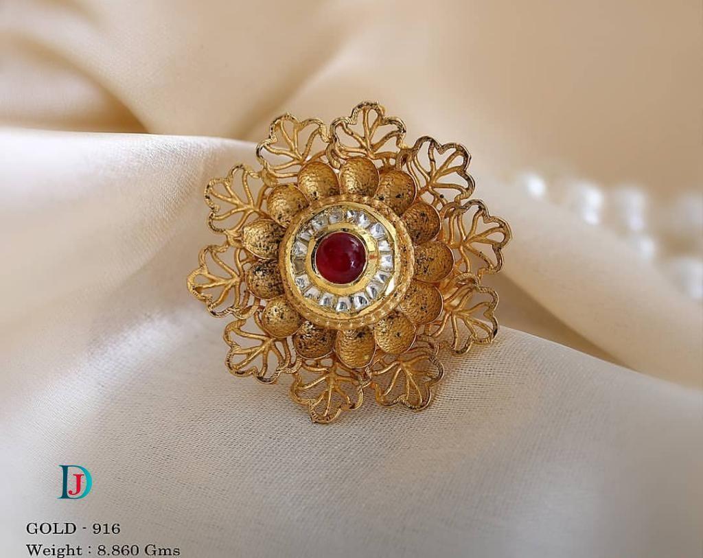 New and Latest Design of Desi Indian Rajasthani Gold Ladies-Ring 