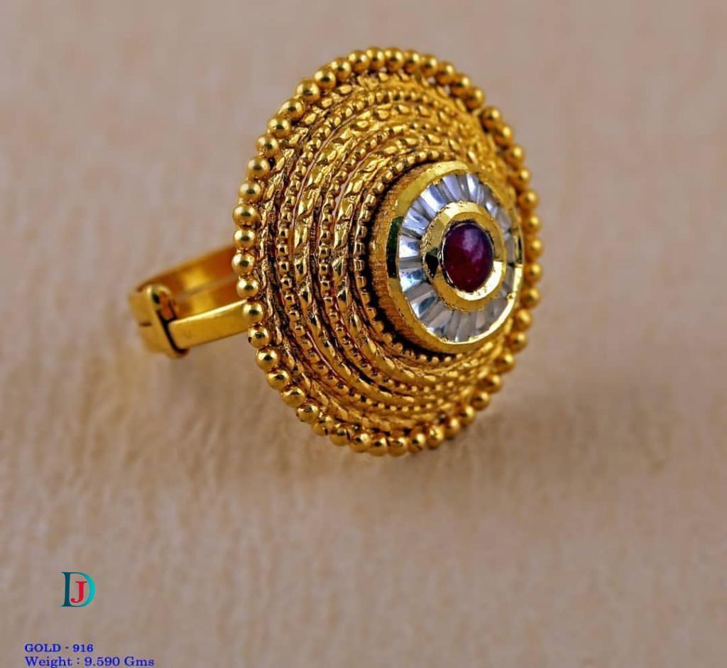 New and Latest Design of Desi Indian Rajasthani Gold Ladies-Ring 