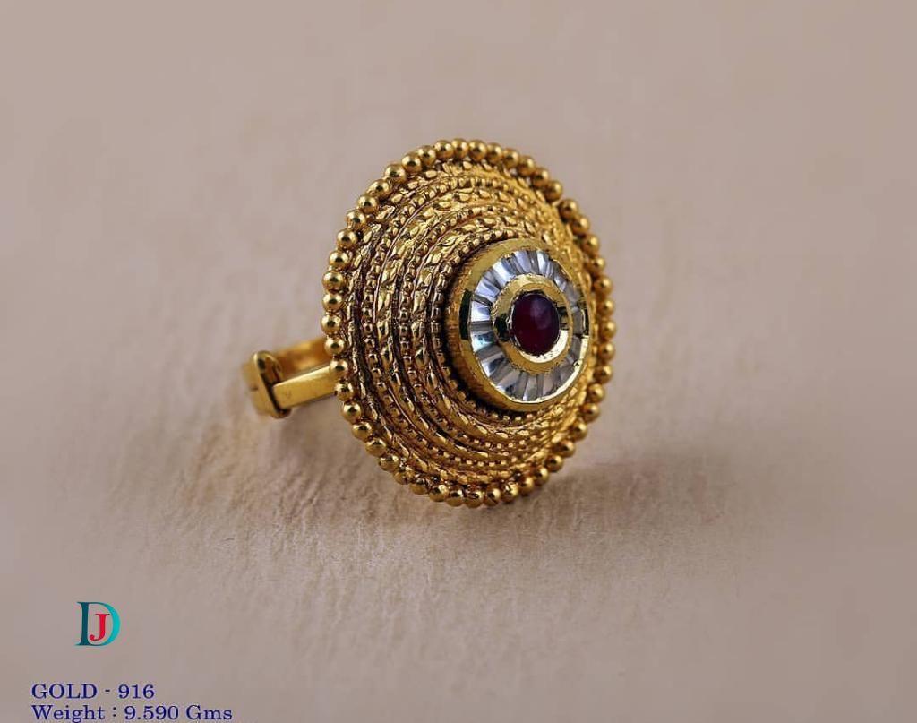 New and Latest Design of Desi Indian Rajasthani Gold Ladies-Ring 