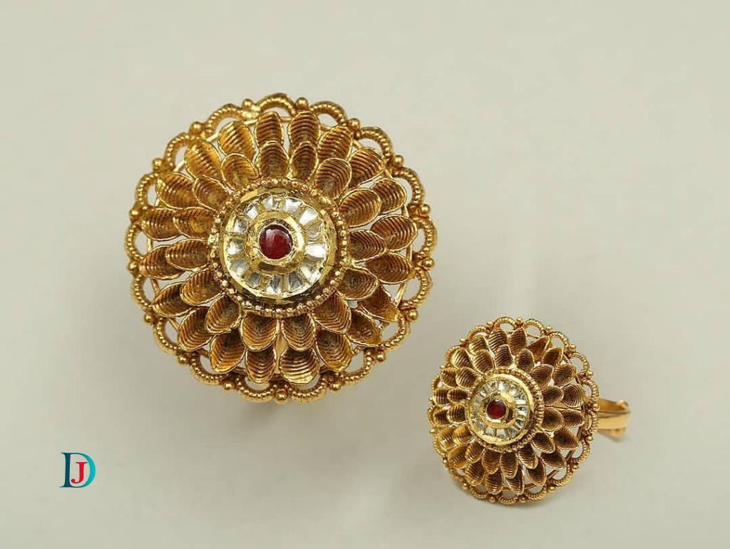 New and Latest Design of Desi Indian Rajasthani Gold Ladies-Ring 