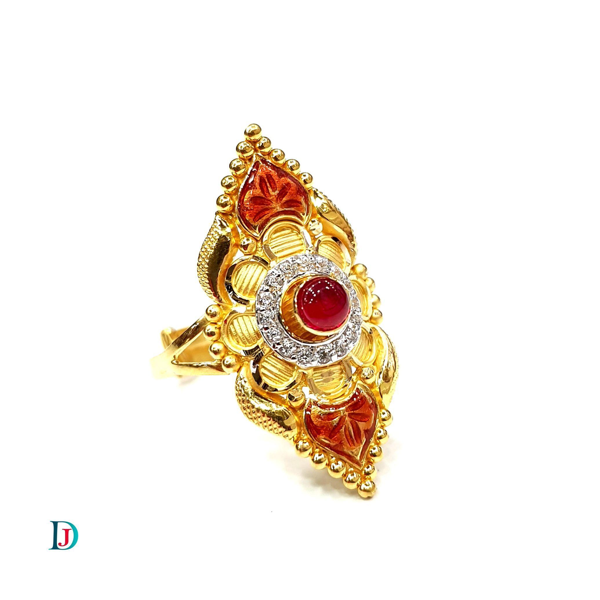 New and Latest Design of Desi Indian Rajasthani Gold Ladies-Ring 