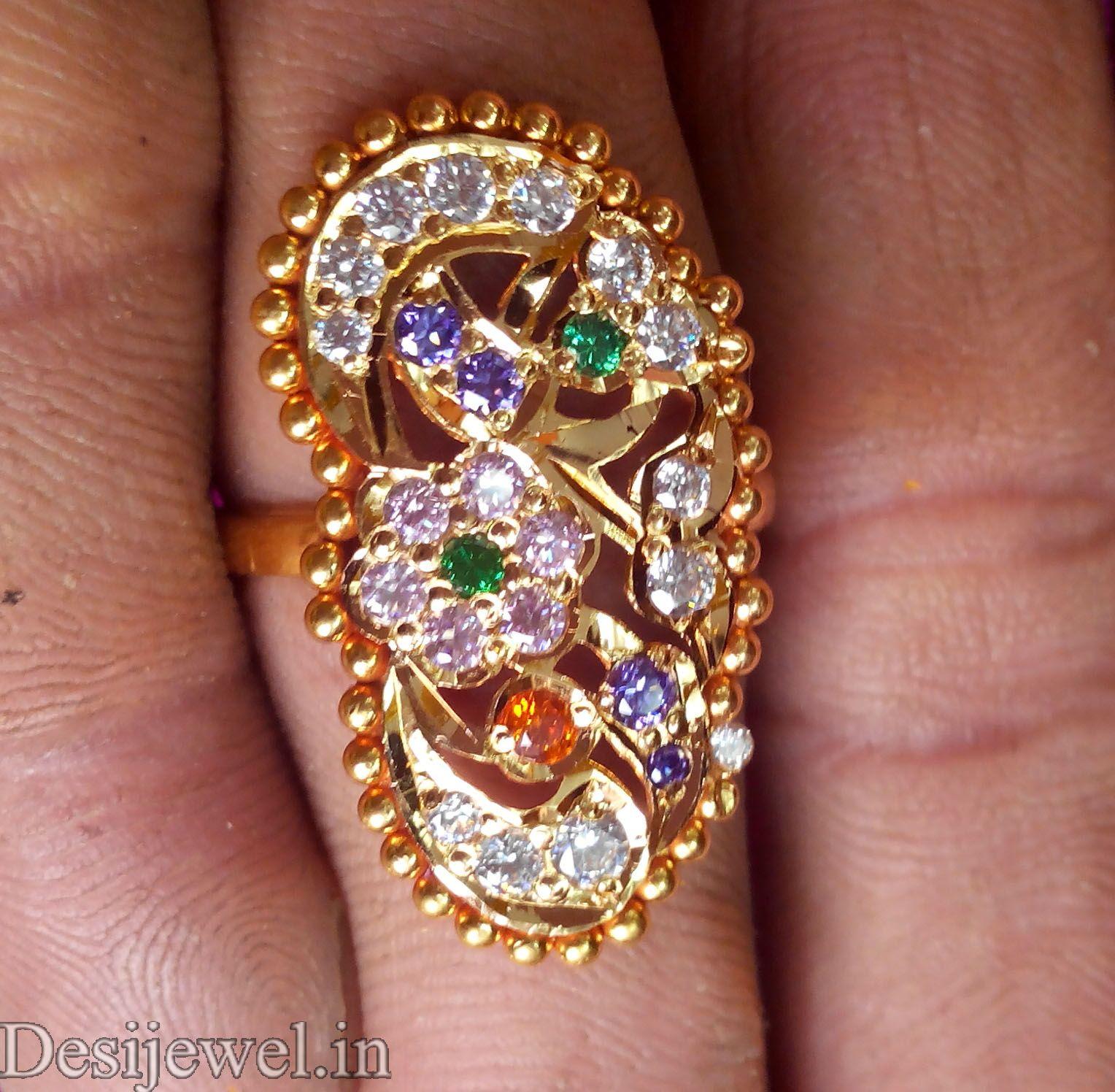 New and Latest Design of Rajasthani Desi gold Ladies-Ring  with weight 3 gm