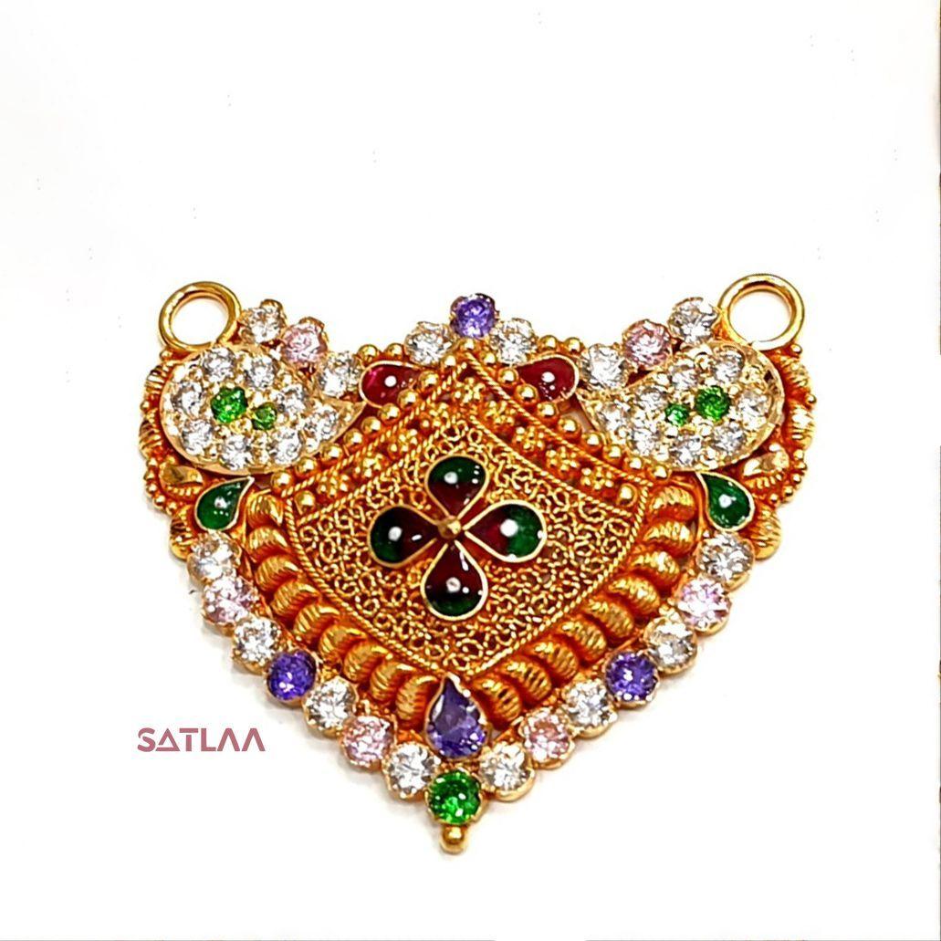 New and Latest Design of Satlaa Desi Indian Rajasthani Gold Mangalsutra 
