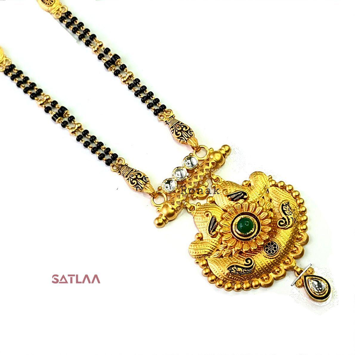 New and Latest Design of Satlaa Desi Indian Rajasthani Gold Mangalsutra 