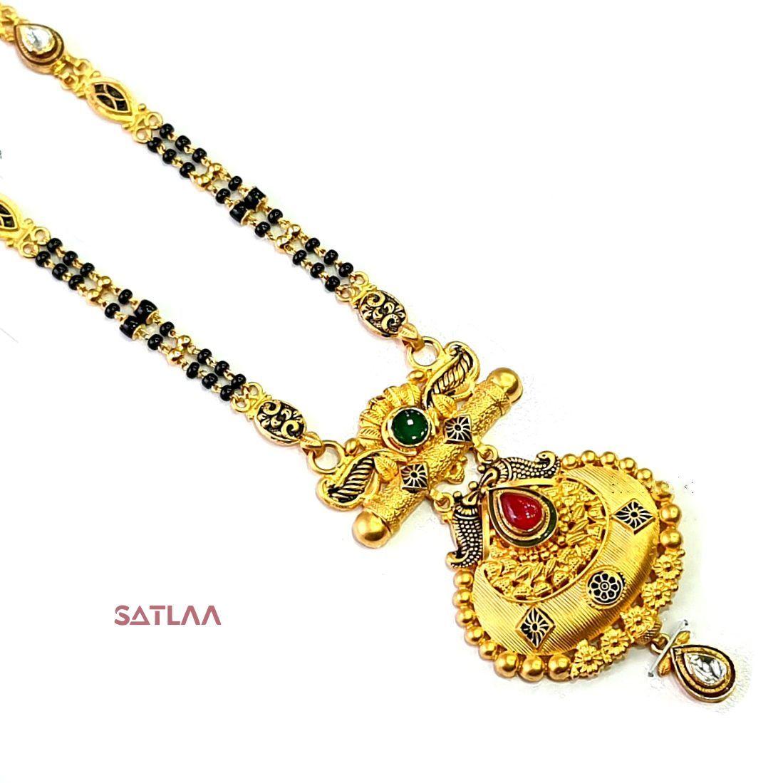 New and Latest Design of Satlaa Desi Indian Rajasthani Gold Mangalsutra 