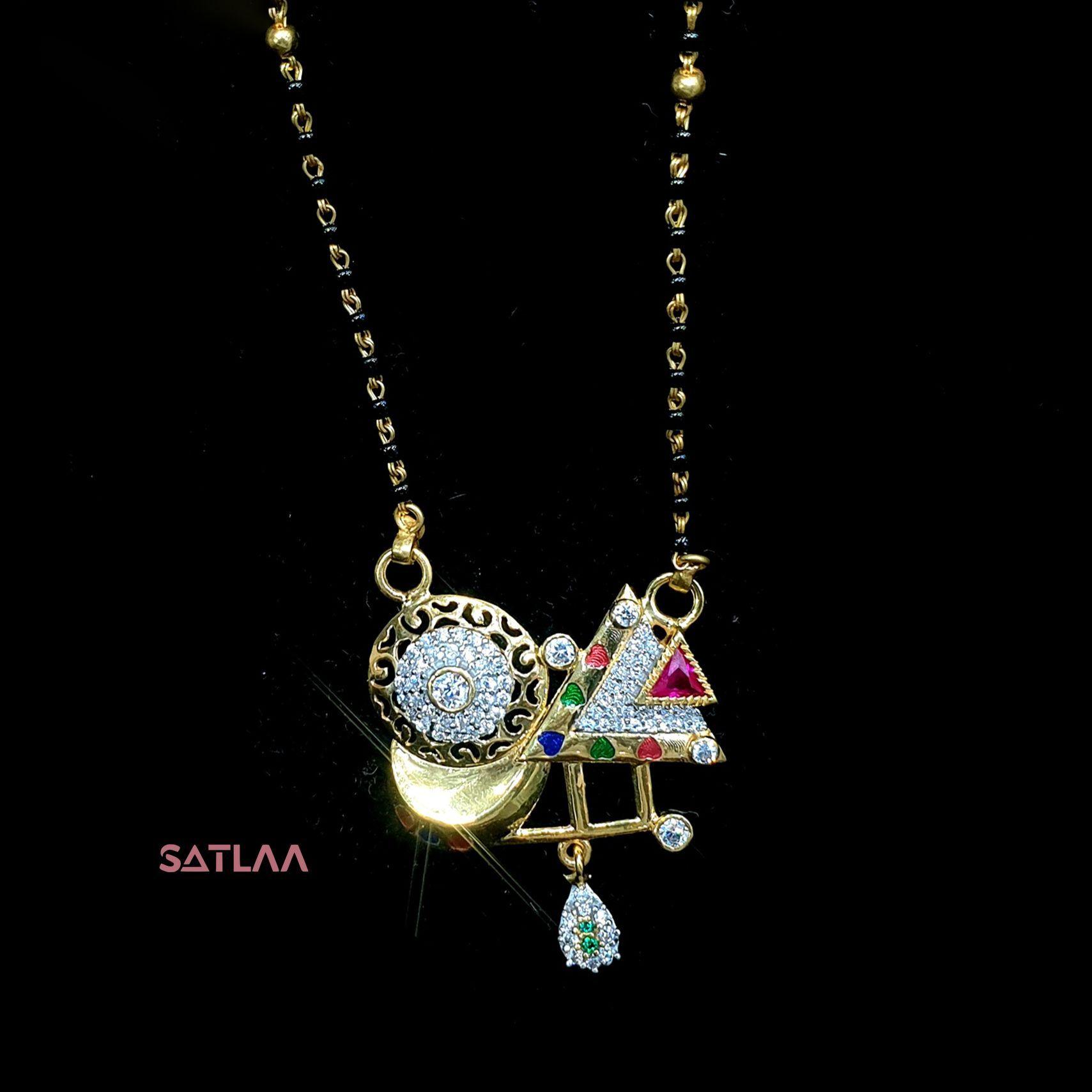 New and Latest Design of Satlaa Desi Indian Rajasthani Gold Mangalsutra 