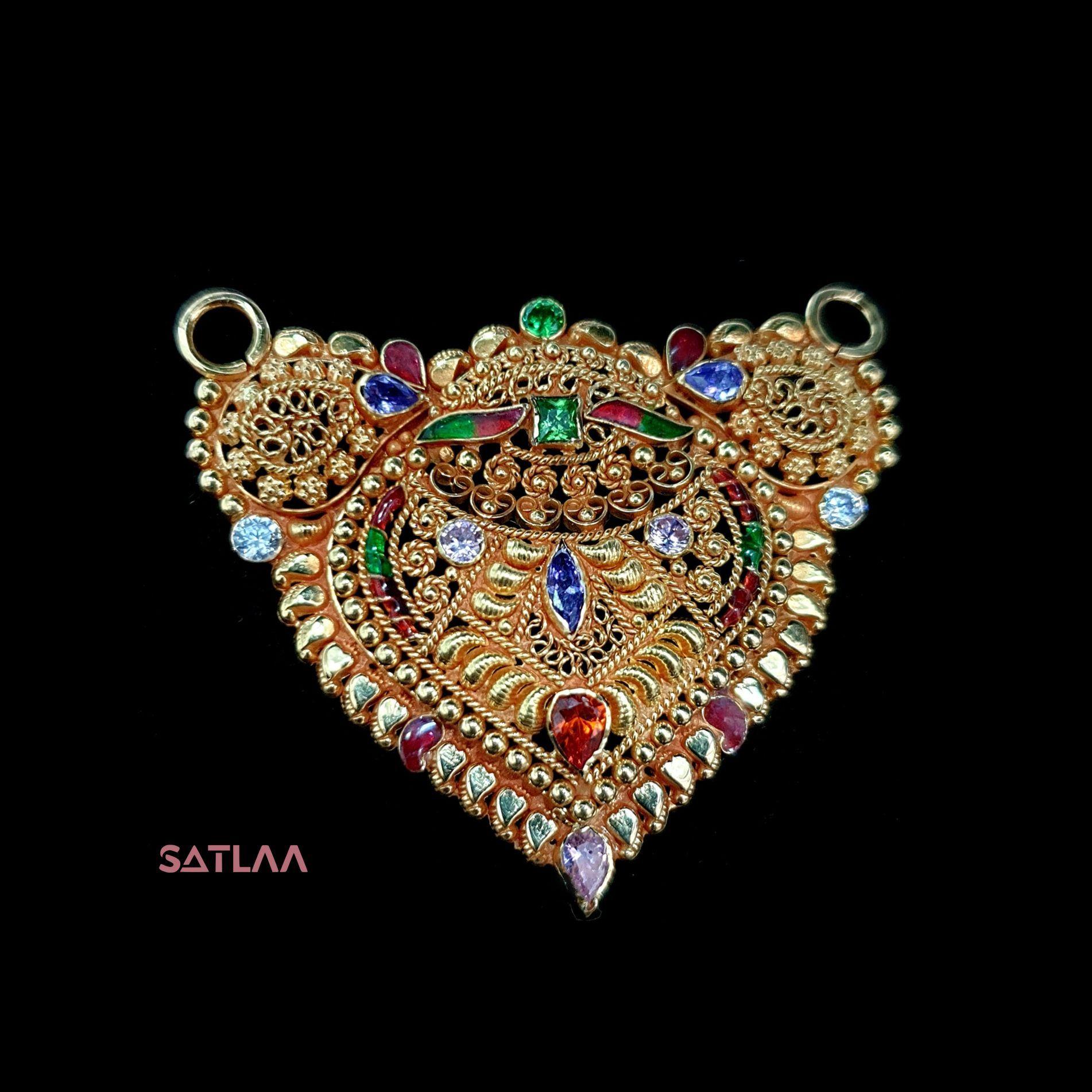 New and Latest Design of Satlaa Desi Indian Rajasthani Gold Mangalsutra 
