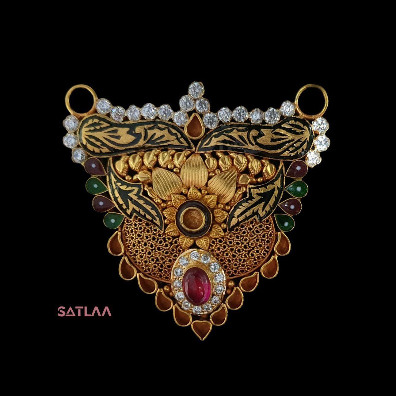 New and Latest Design of Satlaa Desi Indian Rajasthani Gold Mangalsutra 