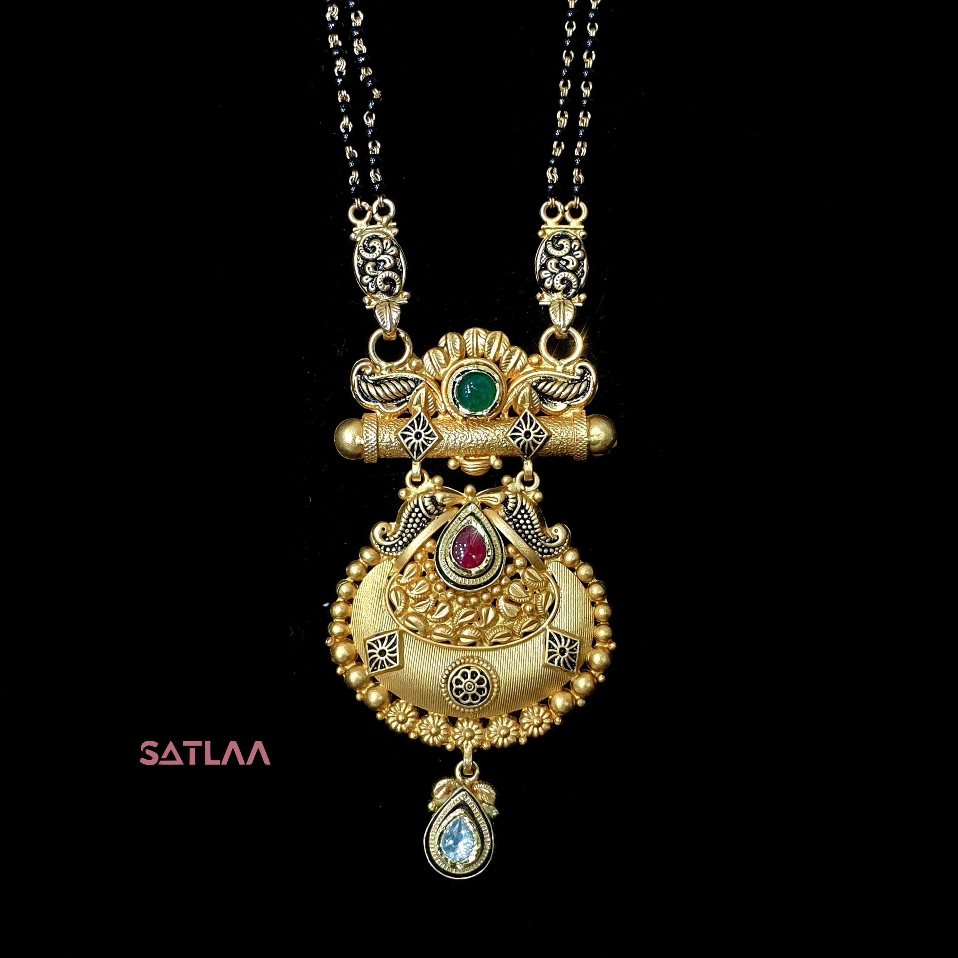 New and Latest Design of Satlaa Desi Indian Rajasthani Gold Mangalsutra 