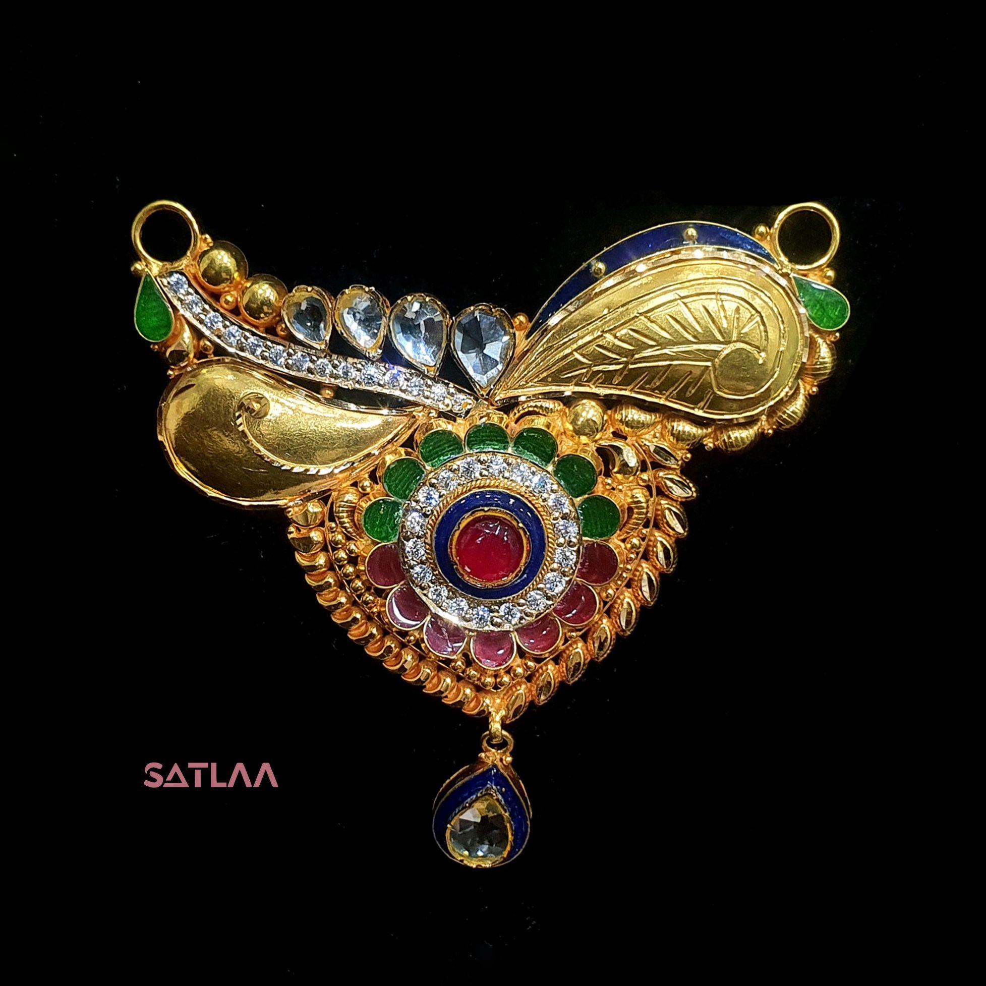 New and Latest Design of Satlaa Desi Indian Rajasthani Gold Mangalsutra 