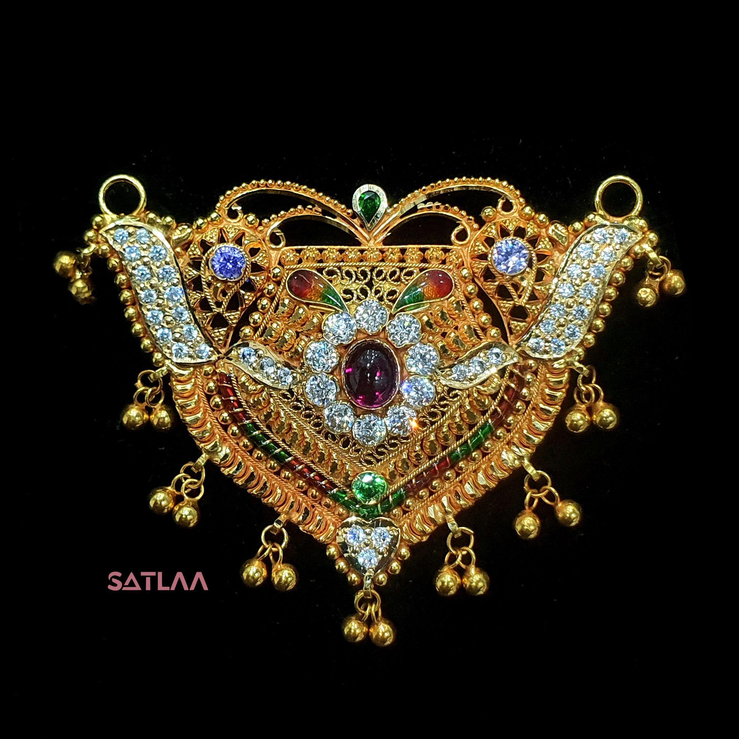 New and Latest Design of Satlaa Desi Indian Rajasthani Gold Mangalsutra 