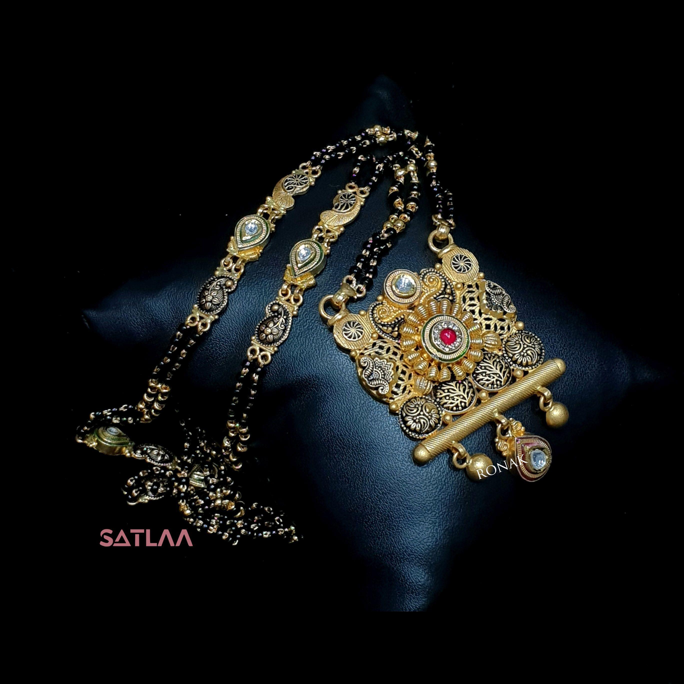 New and Latest Design of Satlaa Desi Indian Rajasthani Gold Mangalsutra 