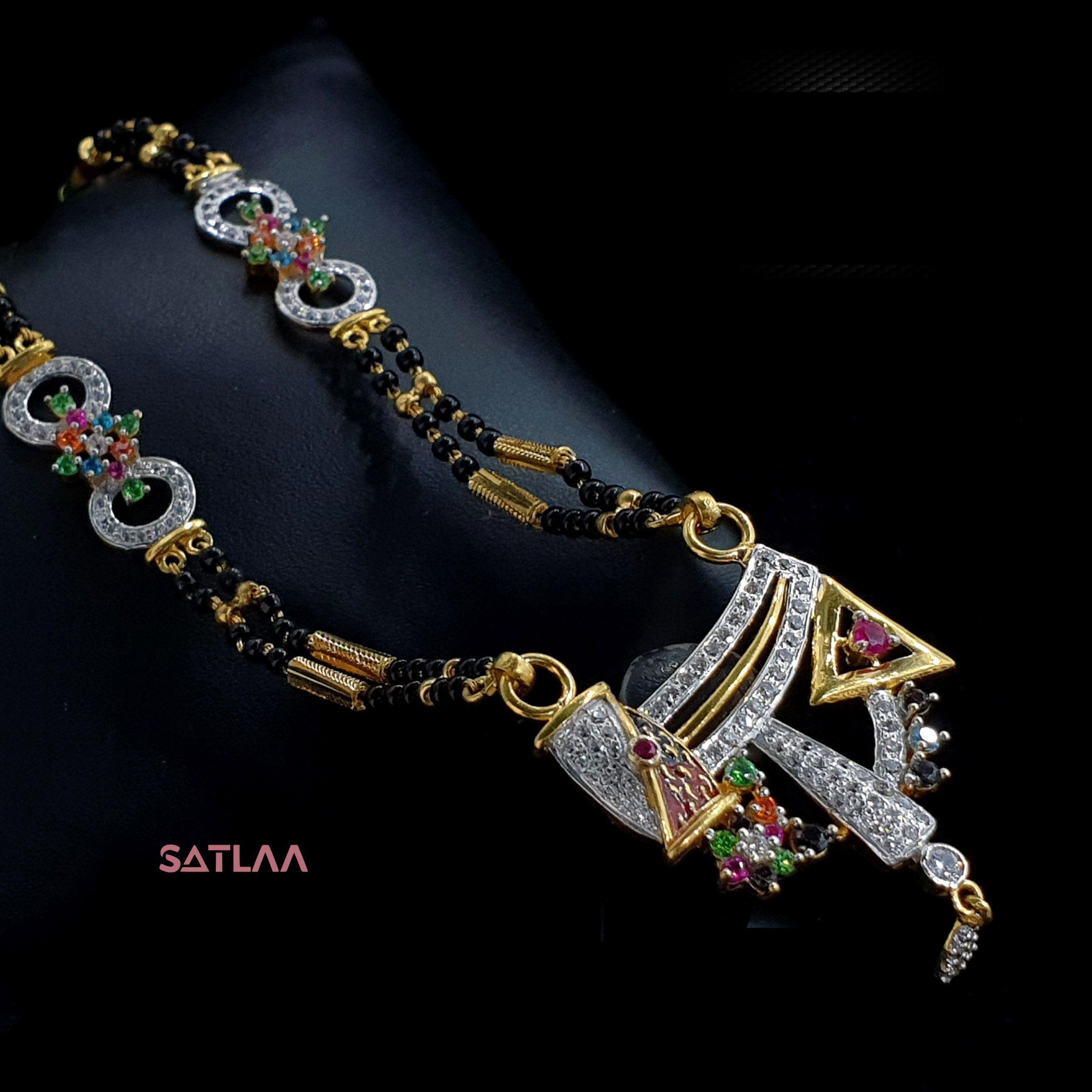 New and Latest Design of Satlaa Desi Indian Rajasthani Gold Mangalsutra 