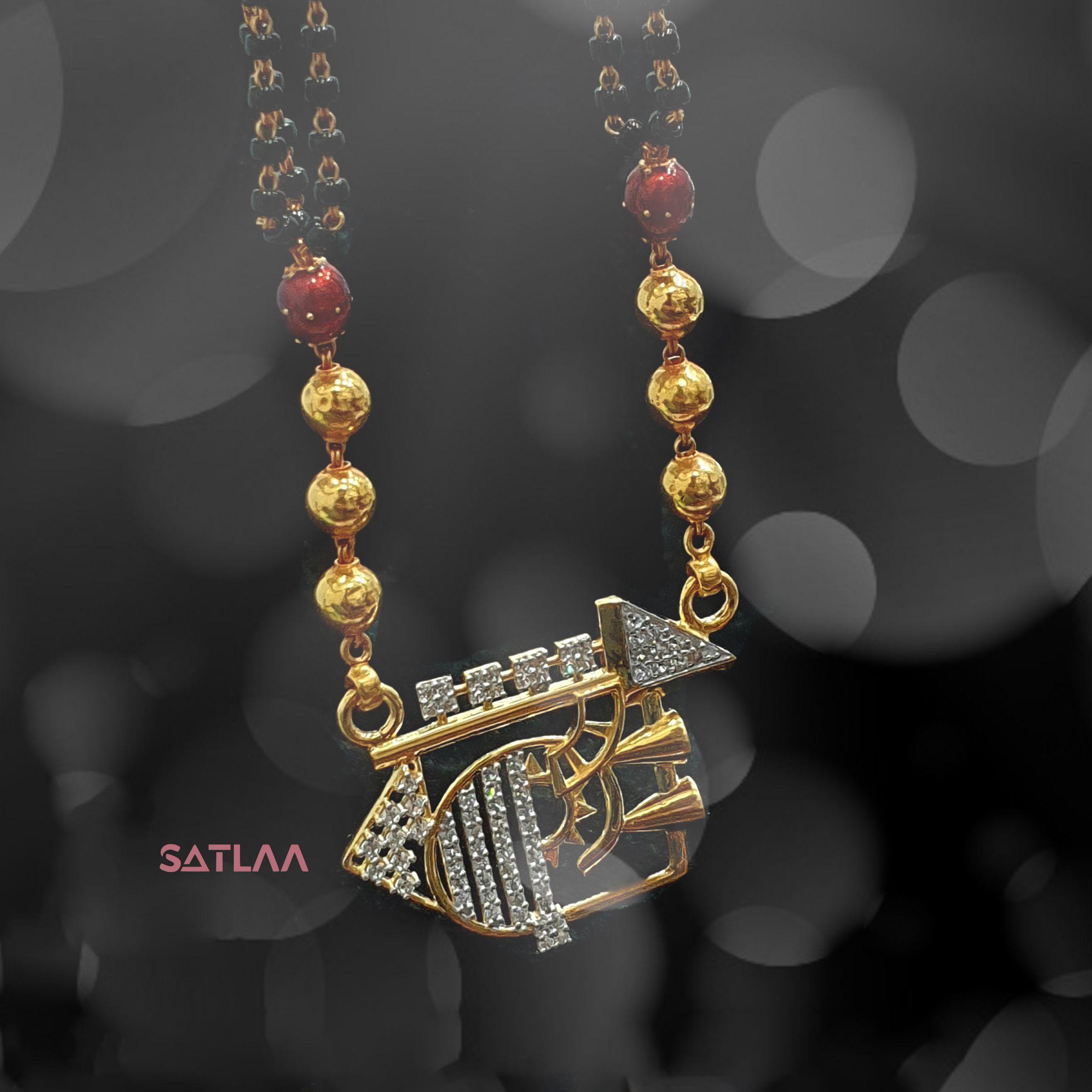 New and Latest Design of Satlaa Desi Indian Rajasthani Gold Mangalsutra 