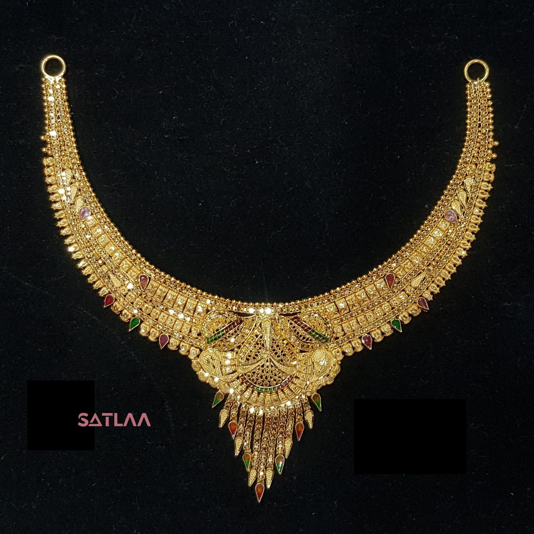 New and Latest Design of Satlaa Desi Indian Rajasthani Gold Necklace 