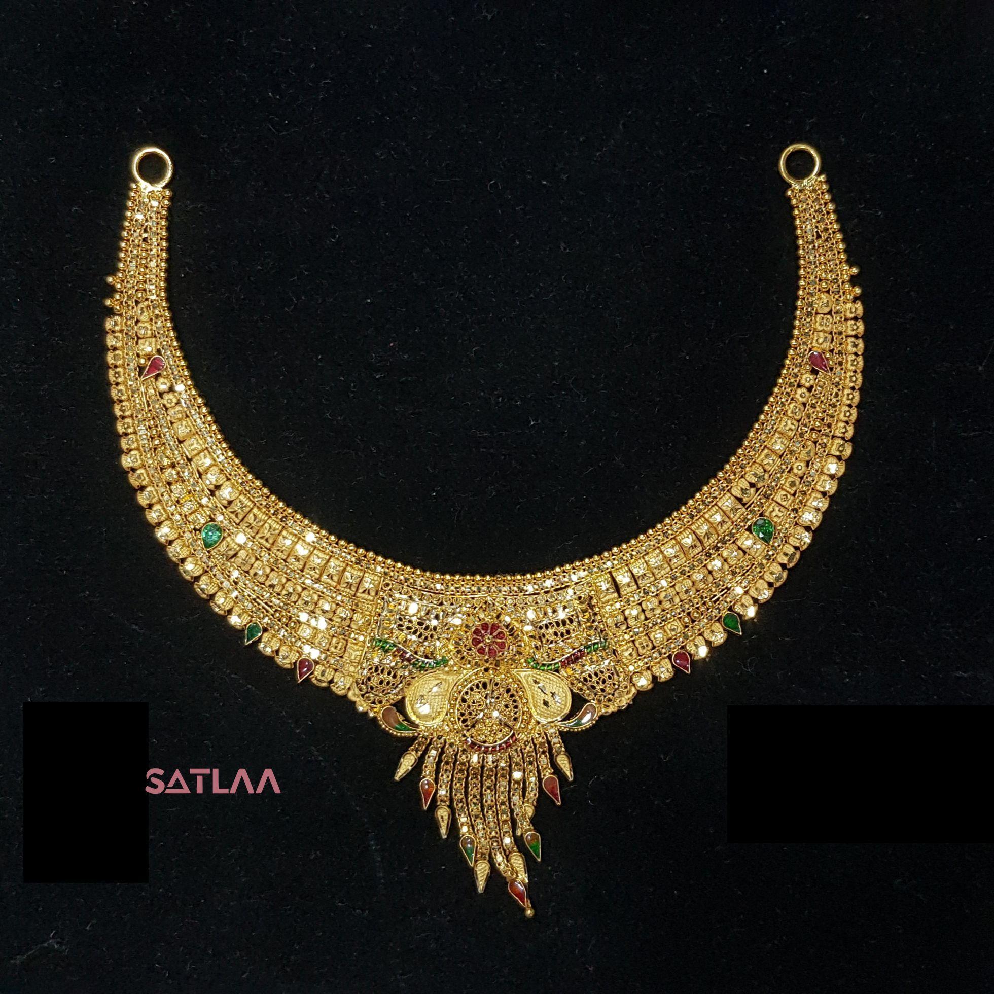 New and Latest Design of Satlaa Desi Indian Rajasthani Gold Necklace 