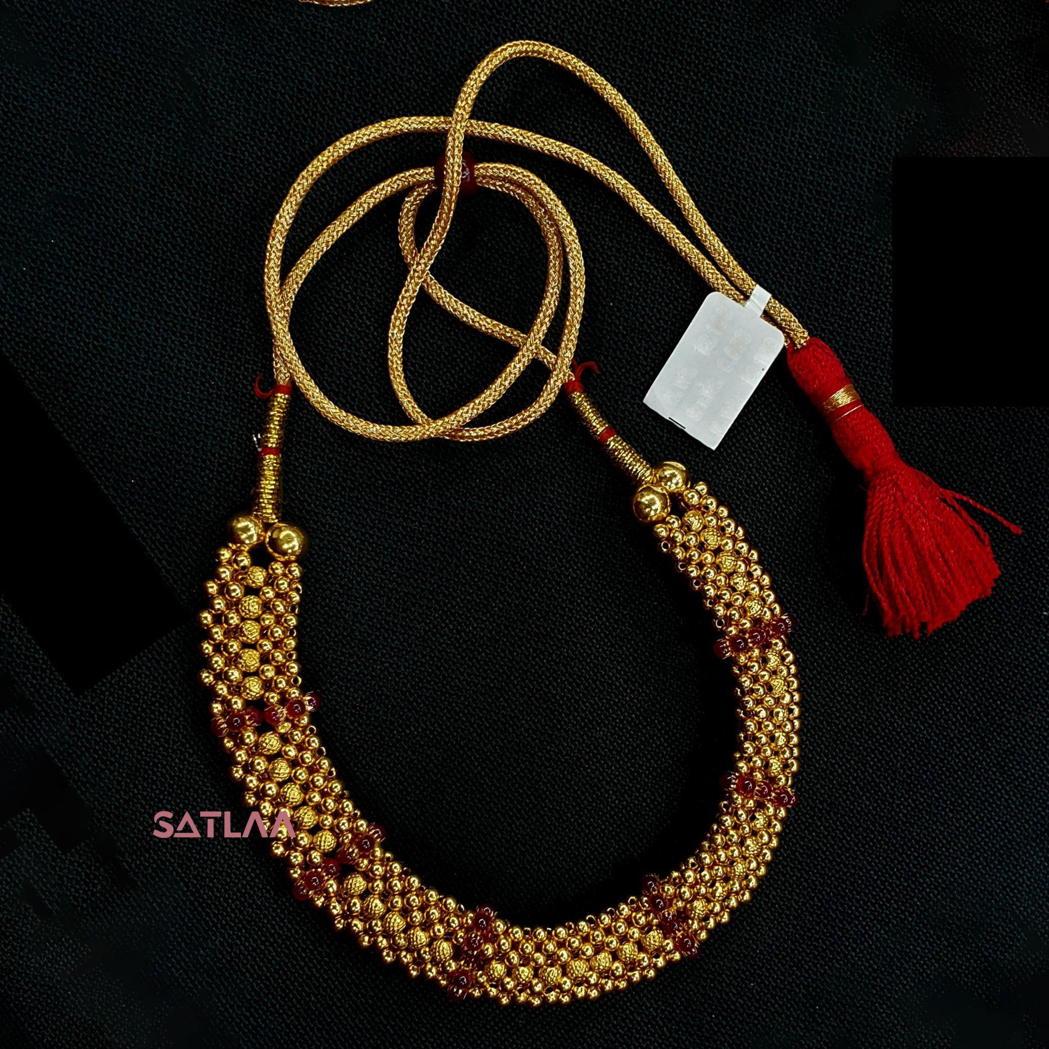 New and Latest Design of Satlaa Desi Indian Rajasthani Gold Necklace 