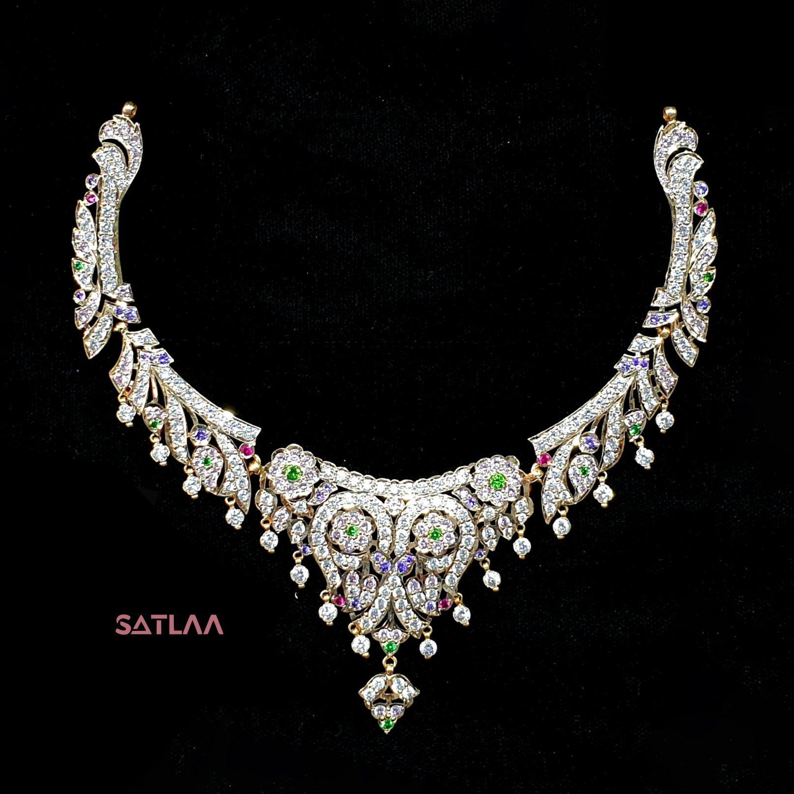 New and Latest Design of Satlaa Desi Indian Rajasthani Gold Necklace 