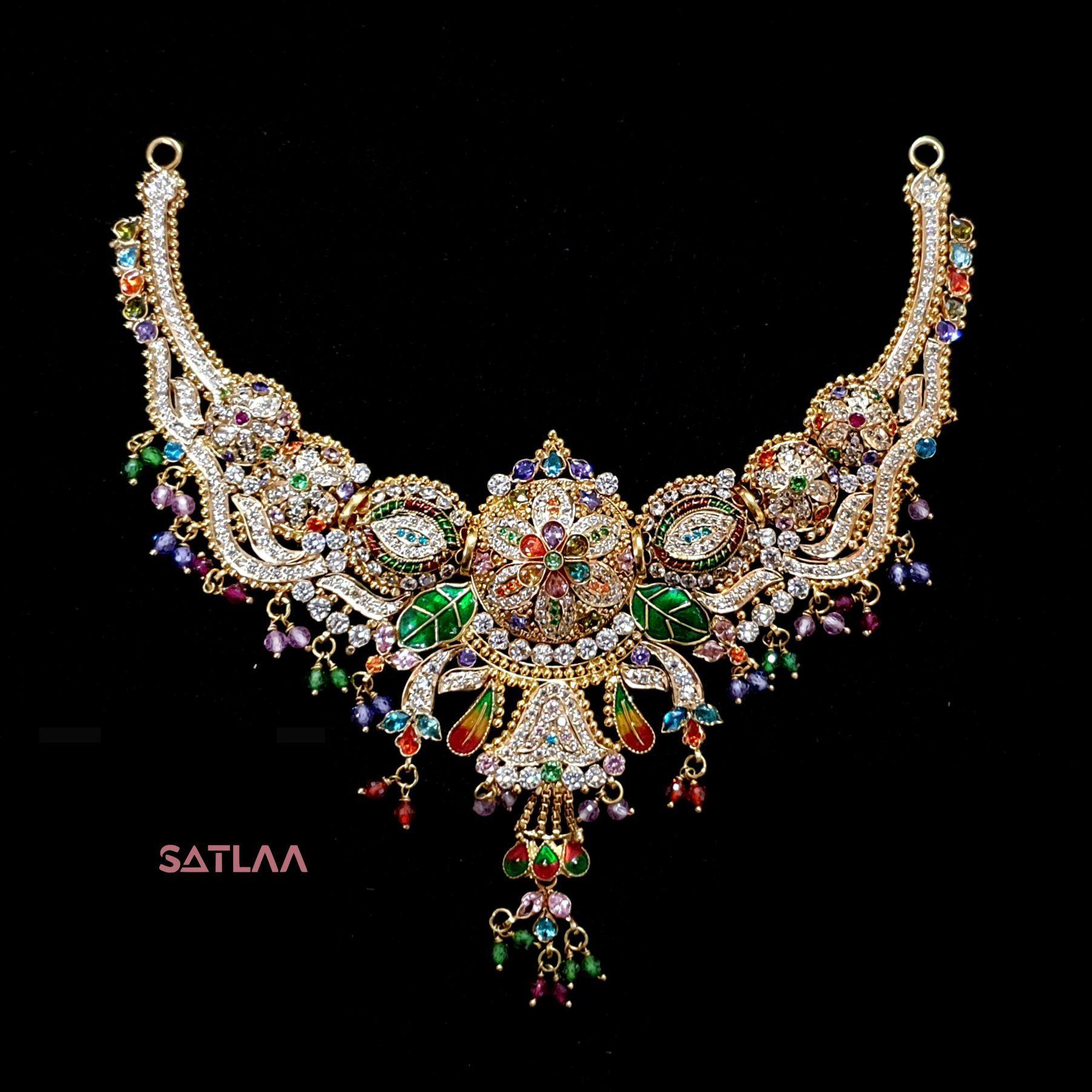 New and Latest Design of Satlaa Desi Indian Rajasthani Gold Necklace 