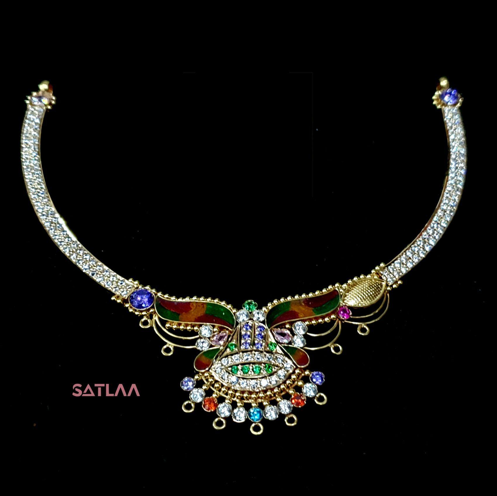 New and Latest Design of Satlaa Desi Indian Rajasthani Gold Necklace 