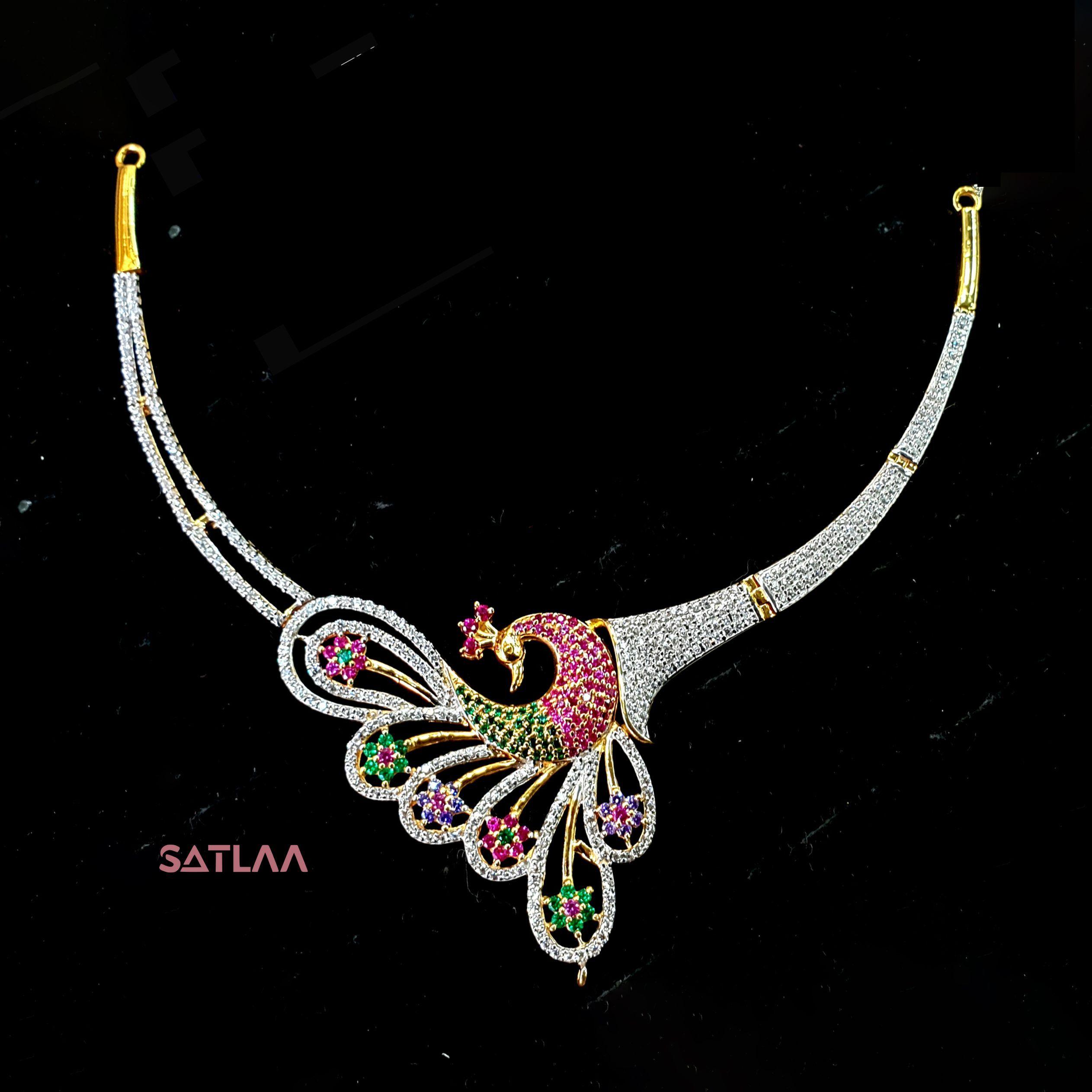 New and Latest Design of Satlaa Desi Indian Rajasthani Gold Necklace 