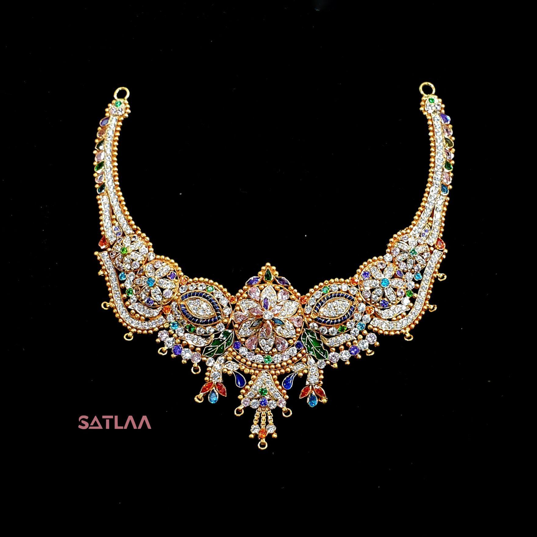 New and Latest Design of Satlaa Desi Indian Rajasthani Gold Necklace 