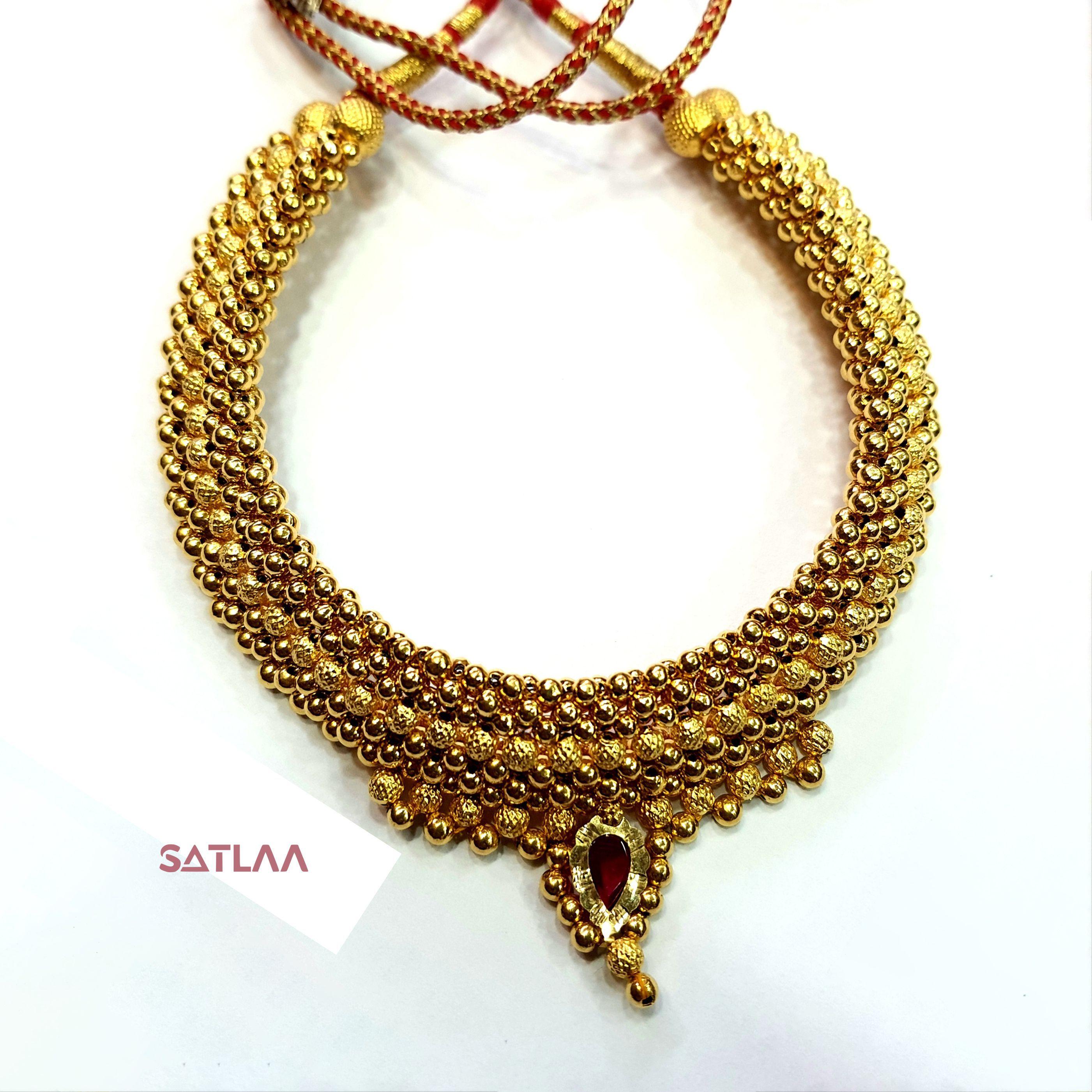 New and Latest Design of Satlaa Desi Indian Rajasthani Gold Necklace 