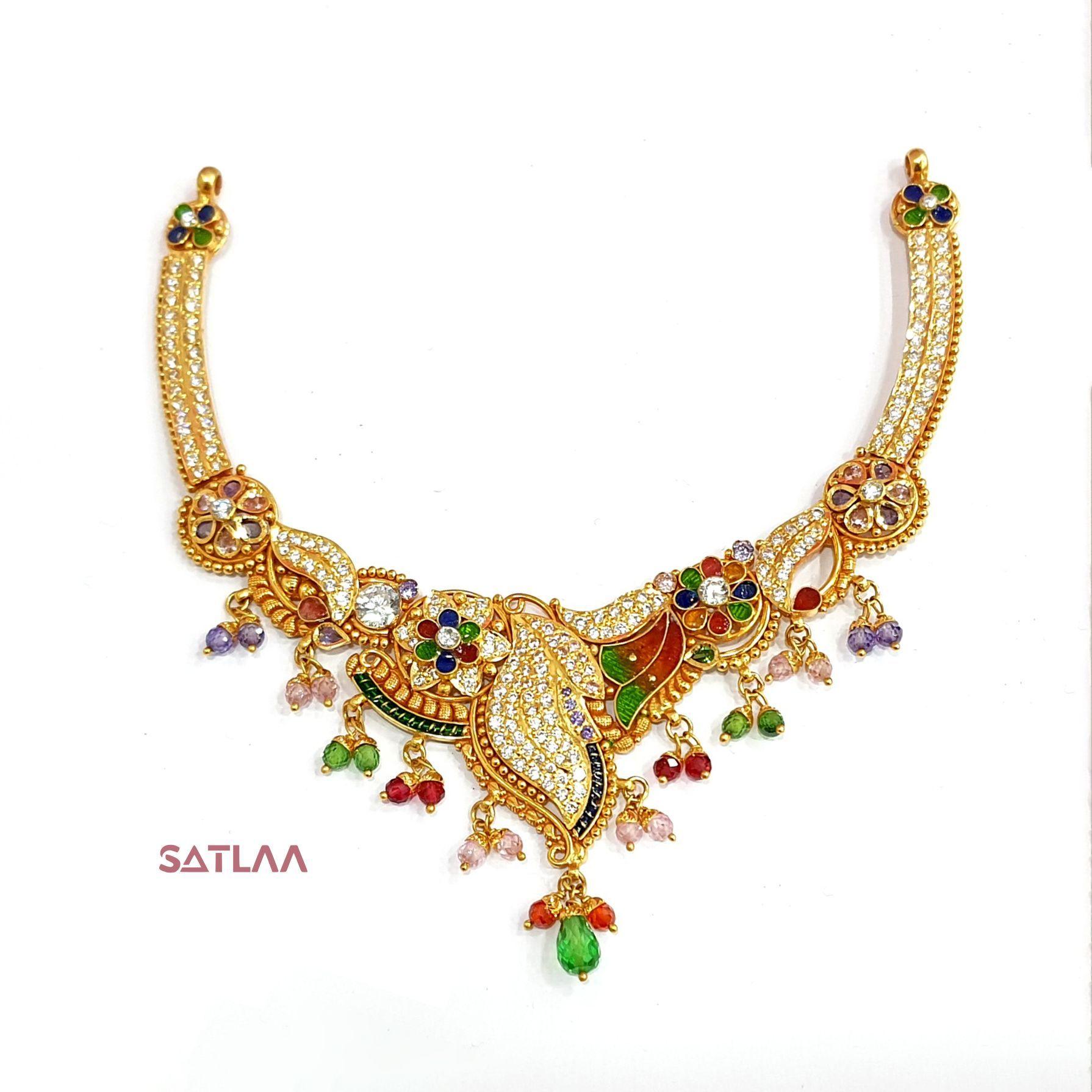 New and Latest Design of Satlaa Desi Indian Rajasthani Gold Necklace 