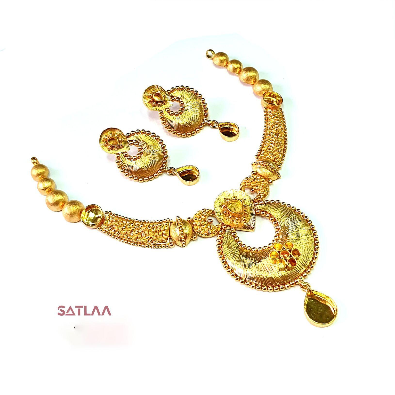 New and Latest Design of Satlaa Desi Indian Rajasthani Gold Necklace 