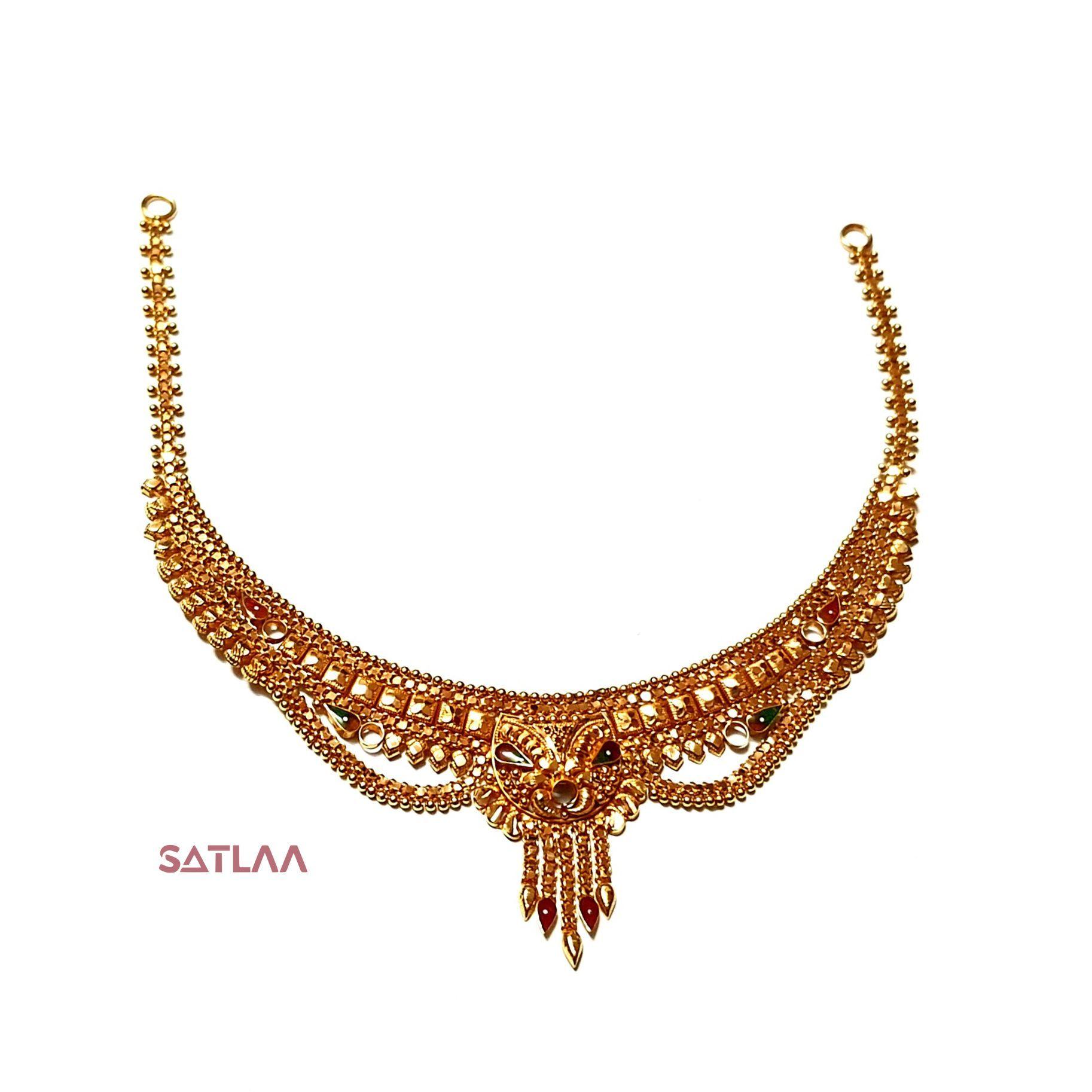 New and Latest Design of Satlaa Desi Indian Rajasthani Gold Necklace 