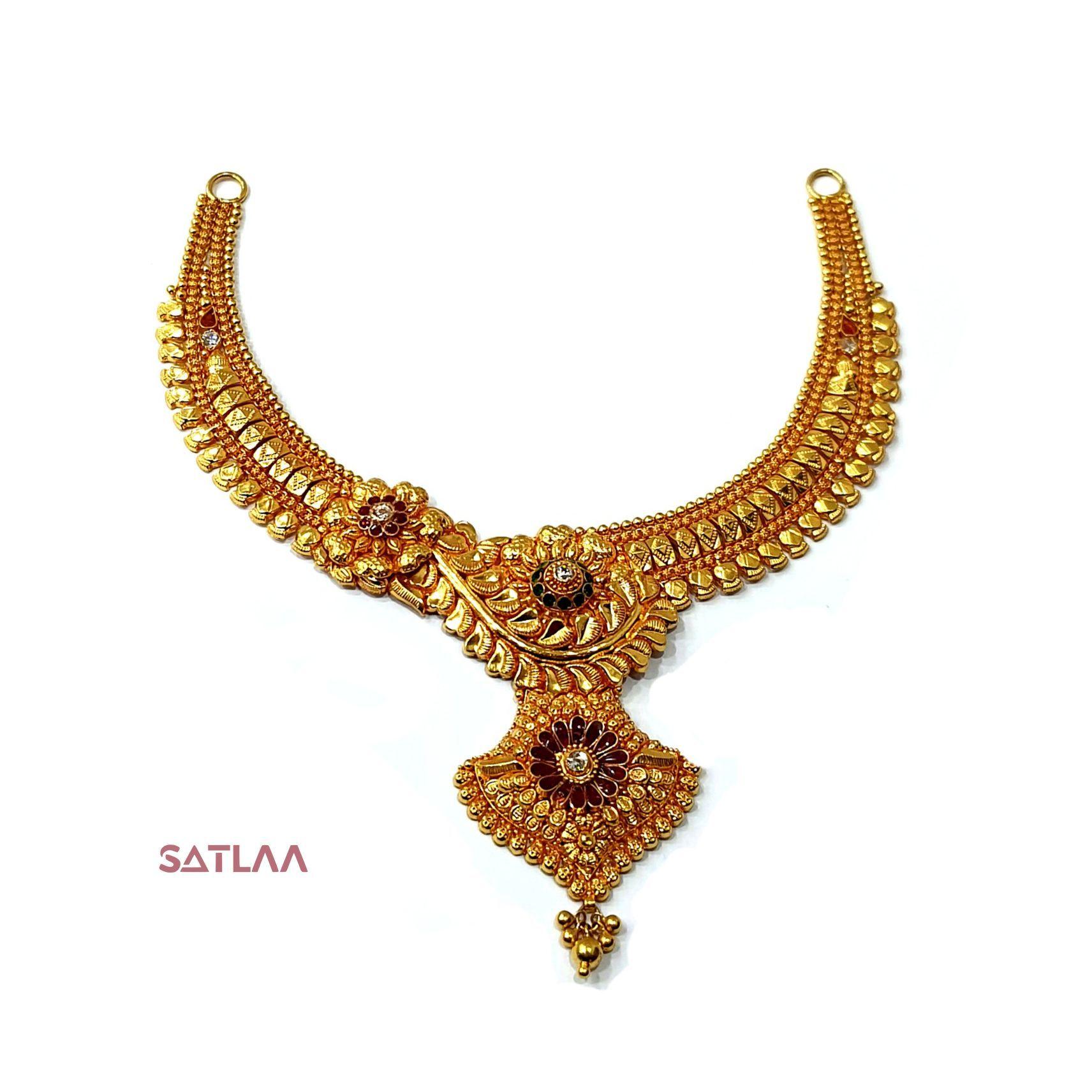 New and Latest Design of Satlaa Desi Indian Rajasthani Gold Necklace 