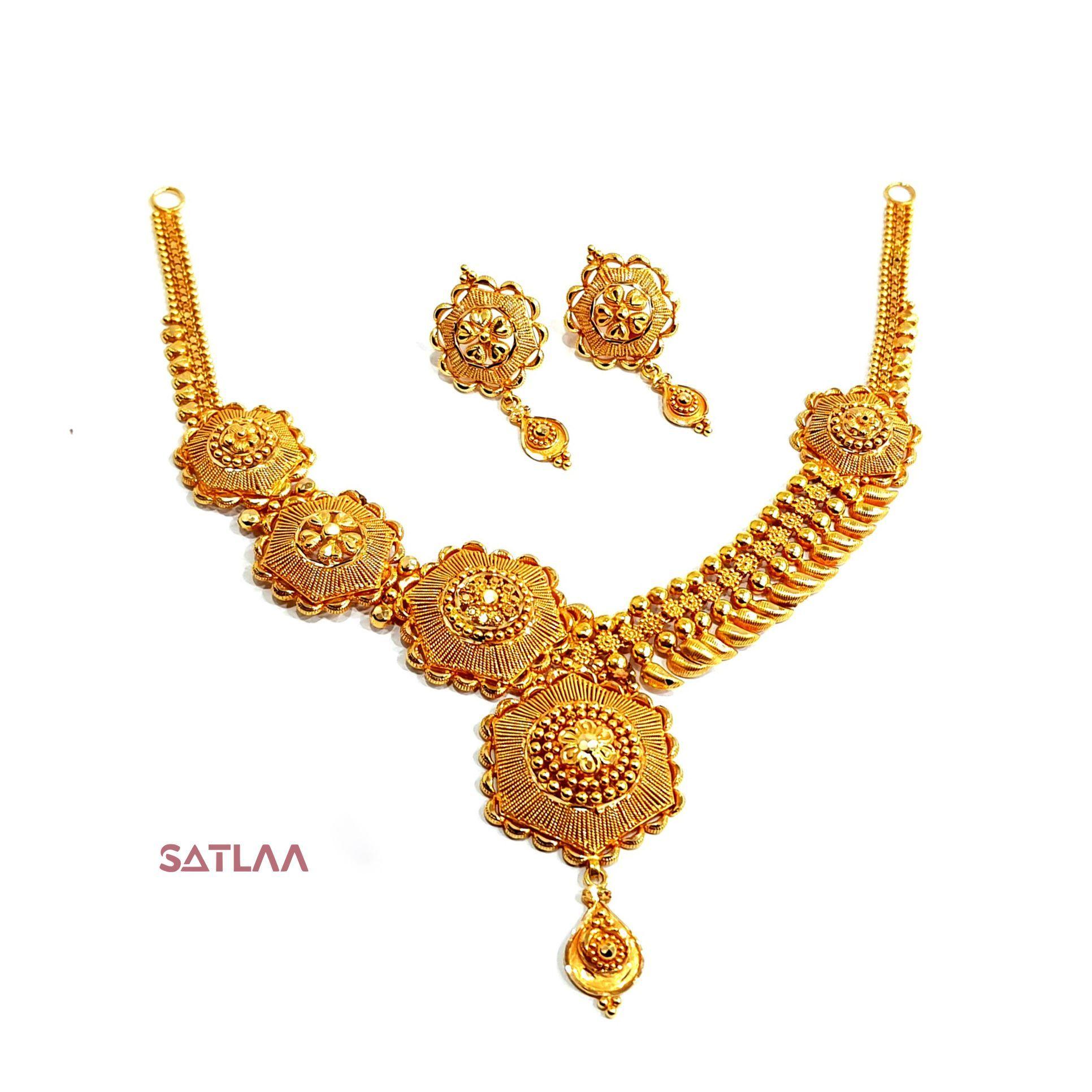 New and Latest Design of Satlaa Desi Indian Rajasthani Gold Necklace 