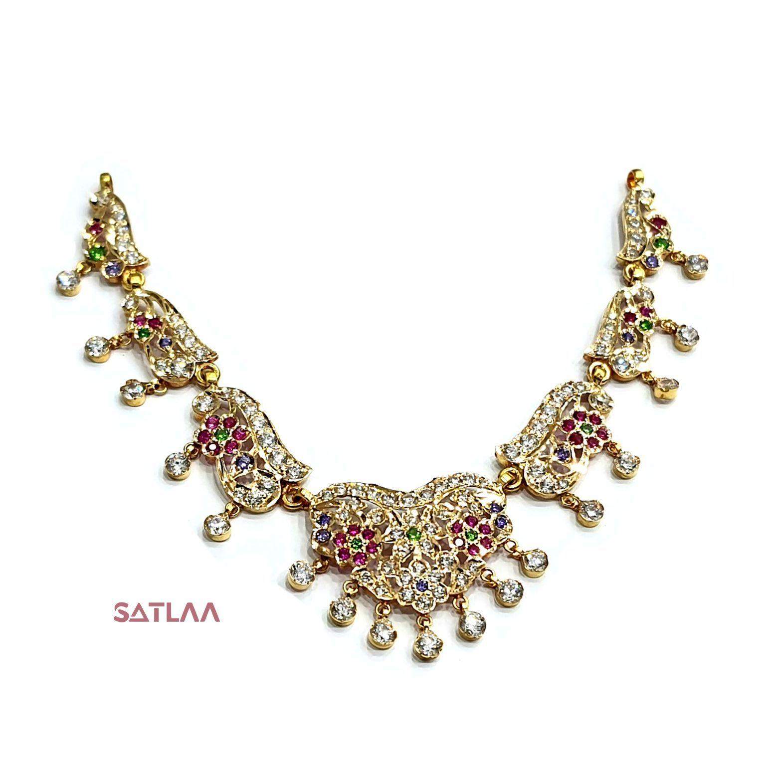 New and Latest Design of Satlaa Desi Indian Rajasthani Gold Necklace 