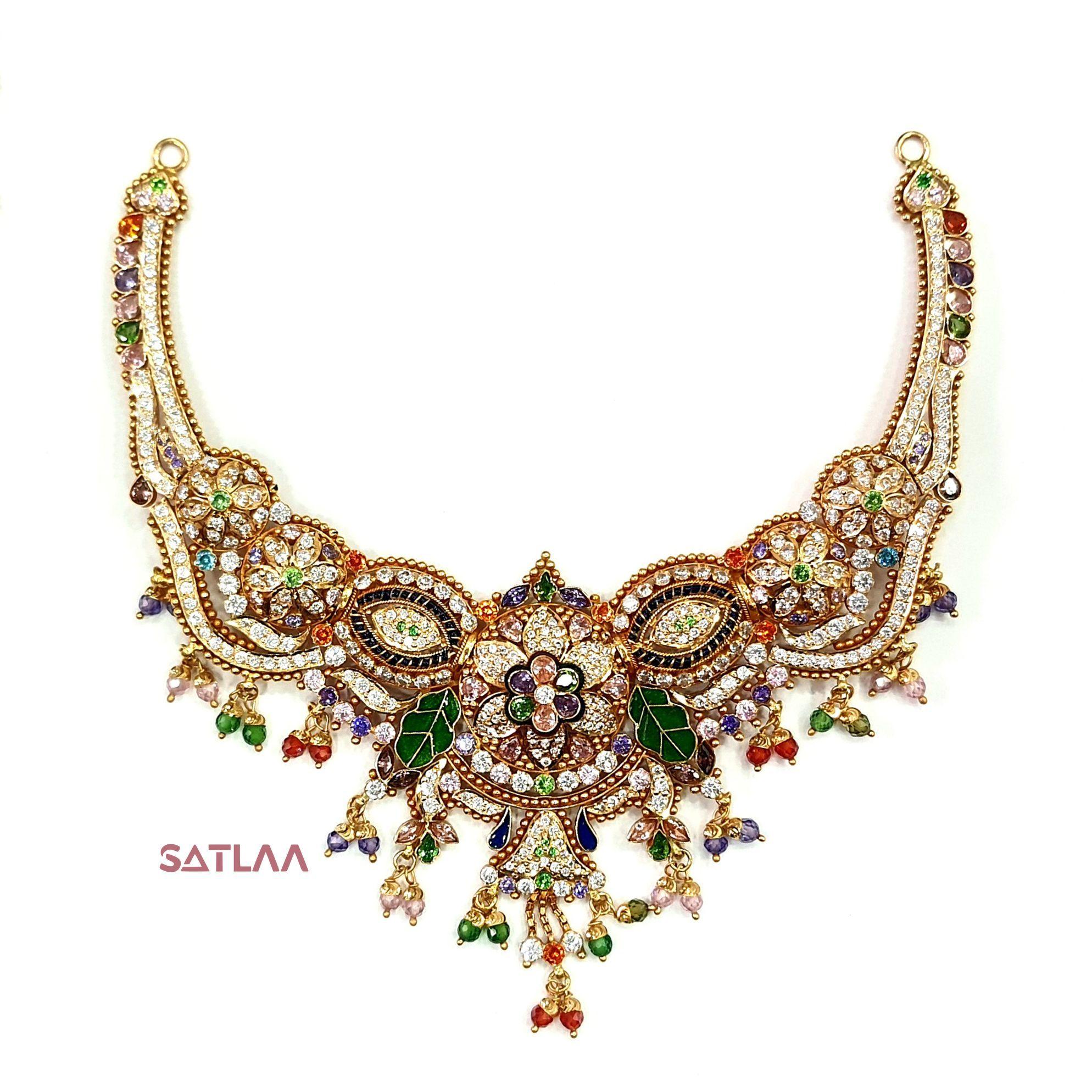 New and Latest Design of Satlaa Desi Indian Rajasthani Gold Necklace 