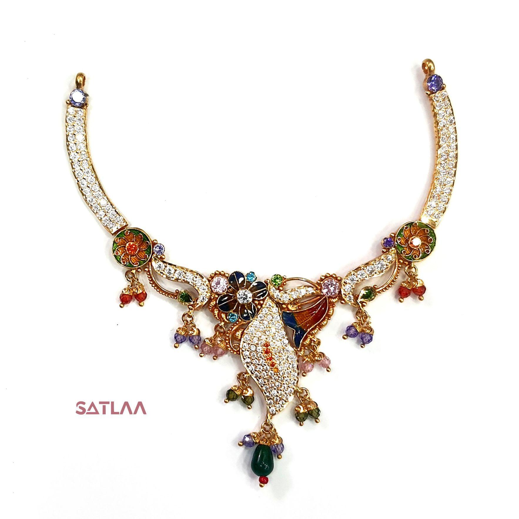 New and Latest Design of Satlaa Desi Indian Rajasthani Gold Necklace 