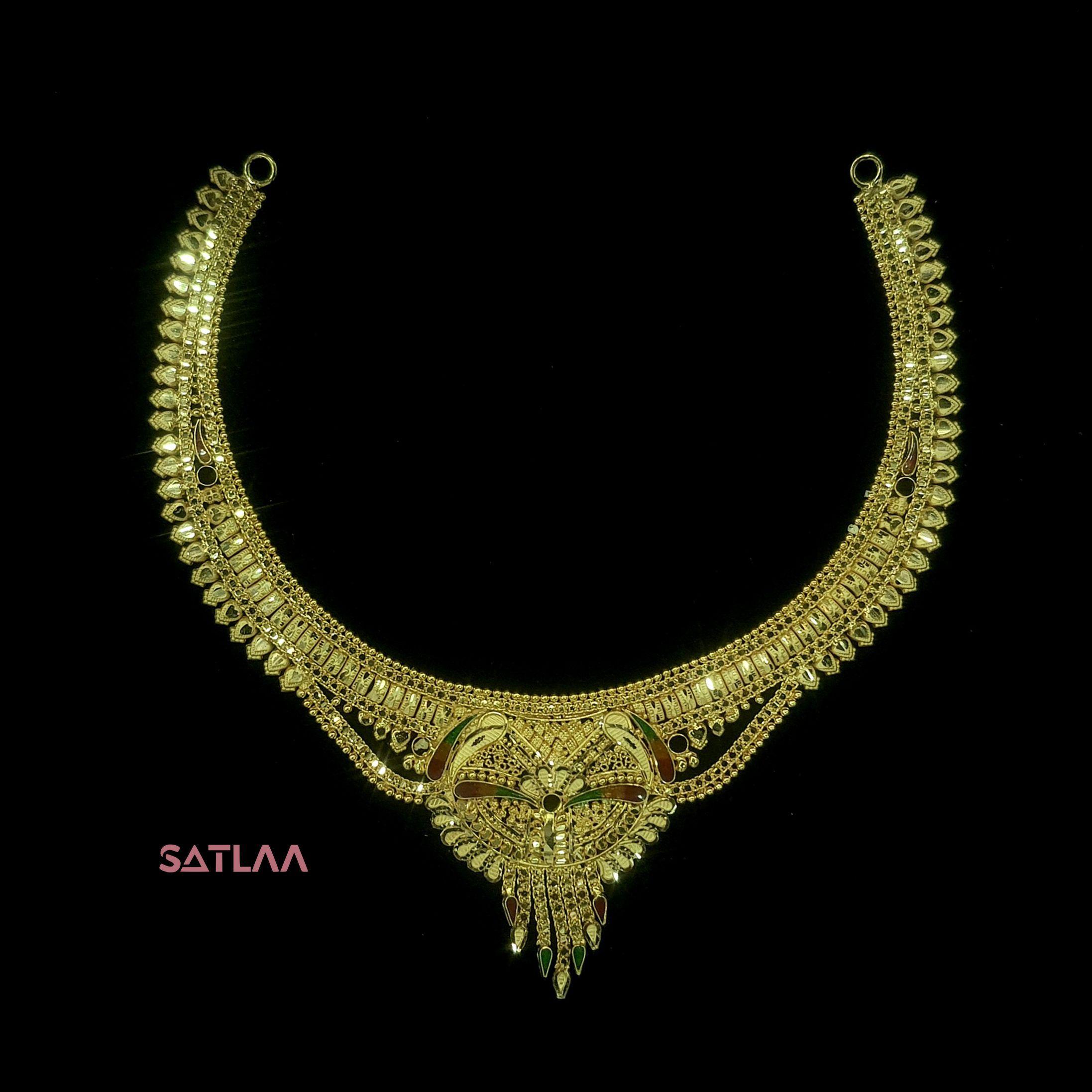 New and Latest Design of Satlaa Desi Indian Rajasthani Gold Necklace 